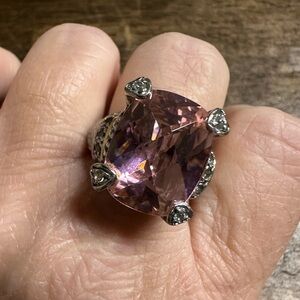 Vintage 14k Gold Filled stamped Gorgeous pink stone ring Sz 9